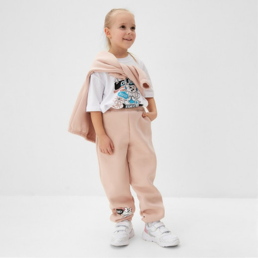 Брюки для девочки MINAKU: CRUSH, цвет розовый