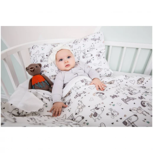 Комплект постельного белья 3 предмета ВОМБАТИК Sof-1003-Sob Soft Collection Собачки