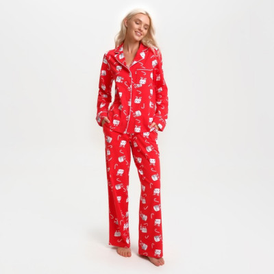 Пижама новогодняя женская (рубашка и брюки) KAFTAN Cats
