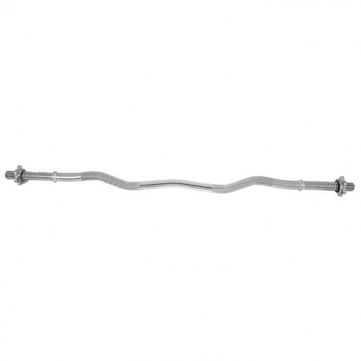 Гриф гнутый Вайдера W-образный с замками ONLYTOP, вес 5,8 кг, 120 см, d=28 мм, до 135 кг