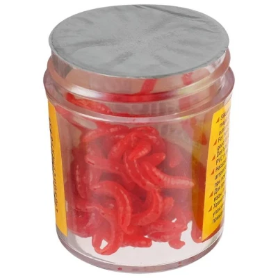 Насадка искусственная съедобная Helios "опарыш", красный (HS-NO-RM)