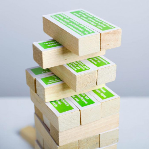 Падающая башня, дженга "Березка - День рождения", 54 бруска, макси