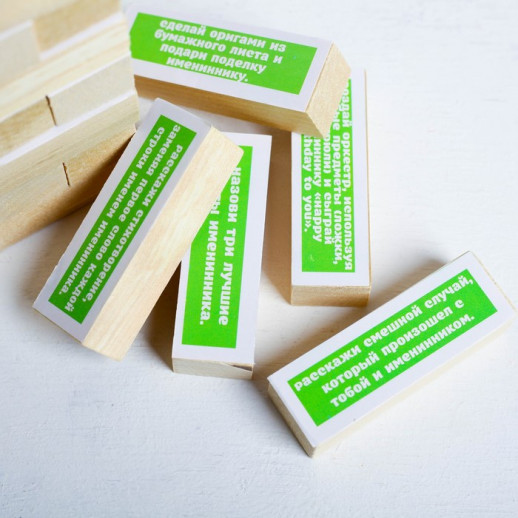 Падающая башня, дженга "Березка - День рождения", 54 бруска, макси