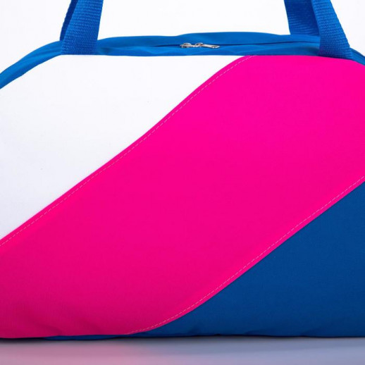 Сумка спортивная на молнии, наружный карман, цвет синий/красный/белый