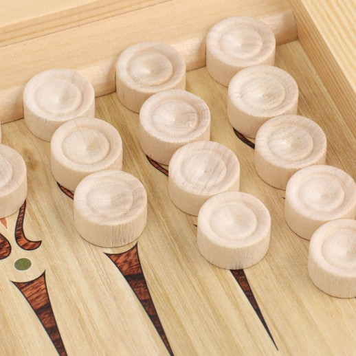 Нарды "Настоящему мужчине", деревянная доска 40 х 40 см, с полем для игры в шашки