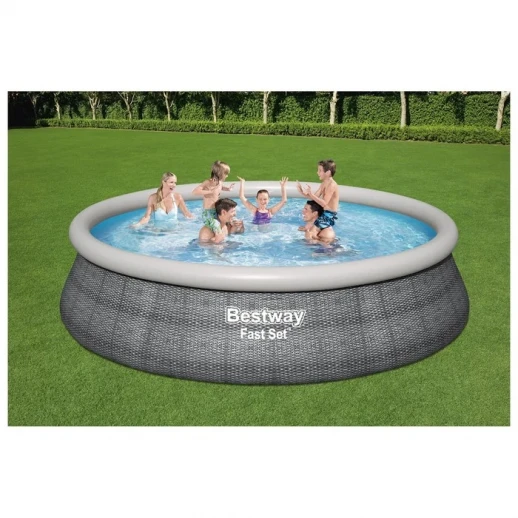 Бассейн надувной Fast Set, 457 x 107 см, фильтр-насос, лестница, 57372 Bestway