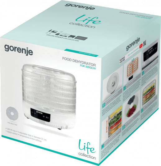 Сушилка электрическая, 450Вт, 5 лотков Gorenje FDK500GCW