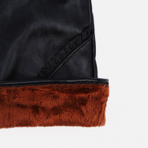 Перчатки женские, безразмерные, с утеплителем, цвет чёрный