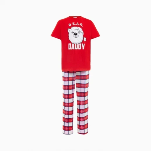 Пижама новогодняя мужская KAFTAN "Bear", цвет красный