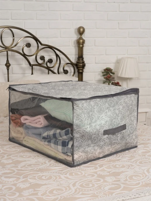 Короб для хранения Короб для хранения Grey Flower 60х50х35