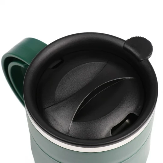 Термокружка, 450 мл, Поход "Любовь приключений", сохраняет тепло 2 ч, зеленая