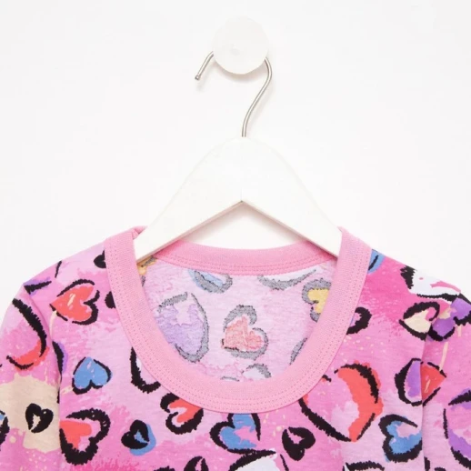 Пижама для девочки, цвет розовый/сердечки