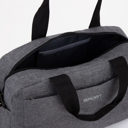 Сумка спортивная на молнии, 3 наружных кармана, цвет бордовый