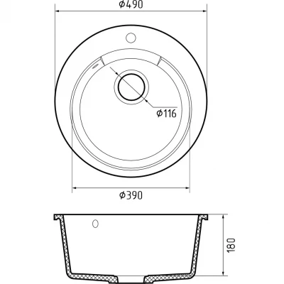 Кухонная мойка GRANFEST GranFest URBAN 649 black