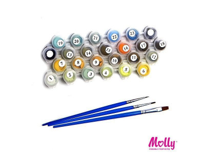 Картина по номерам 30х30 Домик в горах (18 цветов)