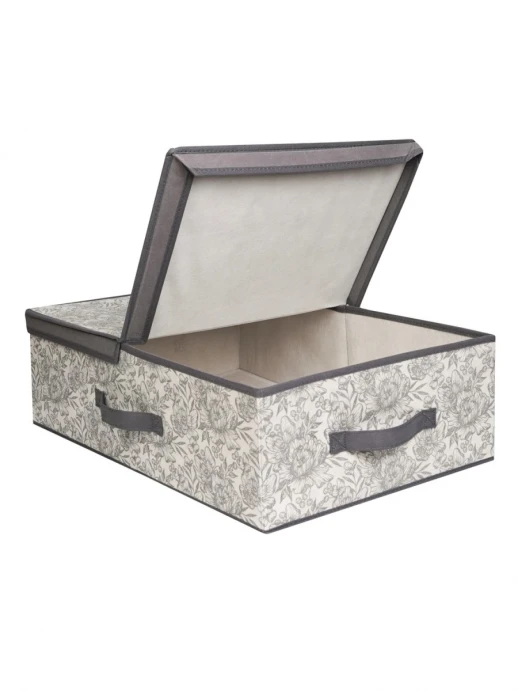Короб для хранения Короб стеллажный Grey Flower 58х40х18
