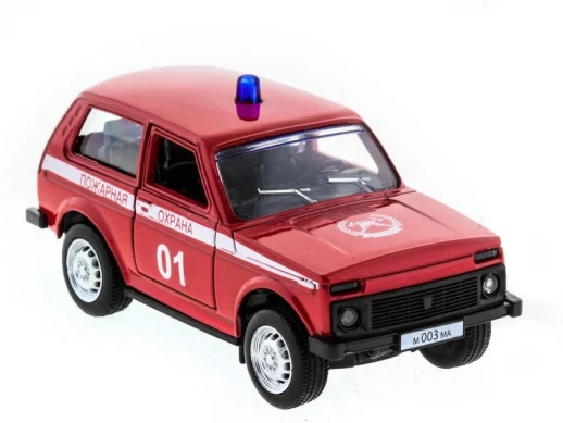 Машина "АВТОПАНОРАМА" инерц. ВАЗ 2121 1/50, в/к 12*7*5,5 см, красная