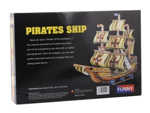3D пазлы из пенокартона ПИРАТСКИЙ КОРАБЛЬ (79 деталей)