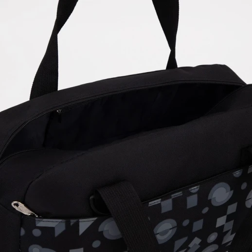 Сумка спортивная на молнии, наружный карман, держатель для чемодана, цвет синий