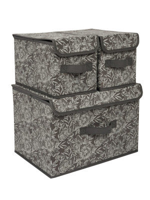 Короб для хранения Набор коробов для хранения Grey Flower (3 шт.)