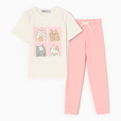 Пижама детская для девочки KAFTAN "Cats" рост 122-128 (34)