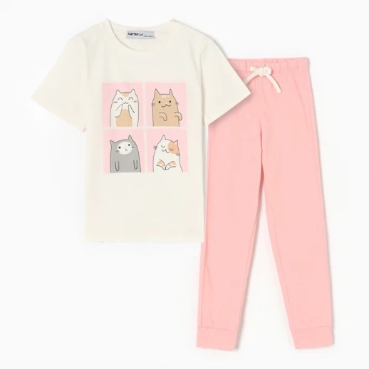 Пижама детская для девочки KAFTAN "Cats" рост 122-128 (34)