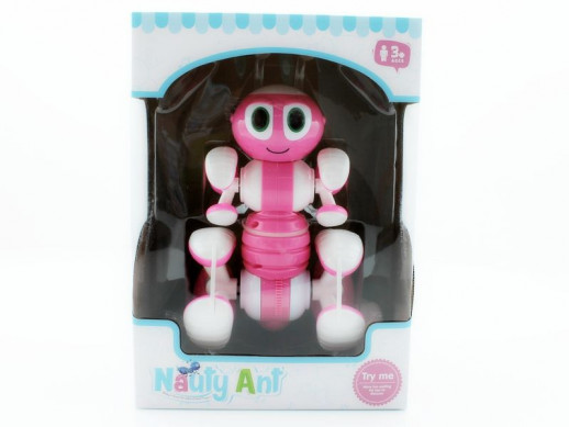 Р/У робот-муравей трансформируемый, звук, свет, танцы (розовый)