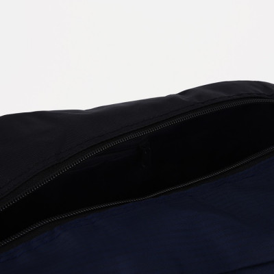 Сумка дорожная на молнии, 3 наружных кармана, длинный ремень, цвет синий