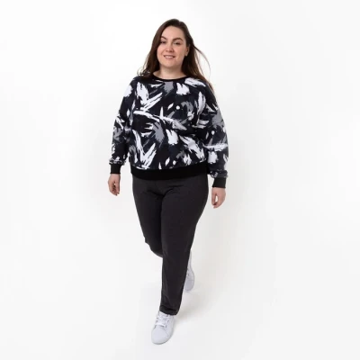 Брюки домашние женские, цвет тёмно-серый меланж