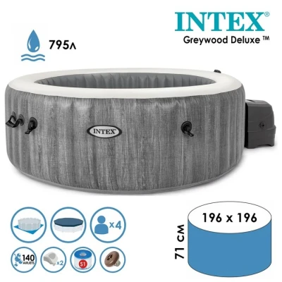 SPA бассейн GREYWOODDELUXE, 196 х 71 см, 220-240V, от 6 лет, 28440 INTEX