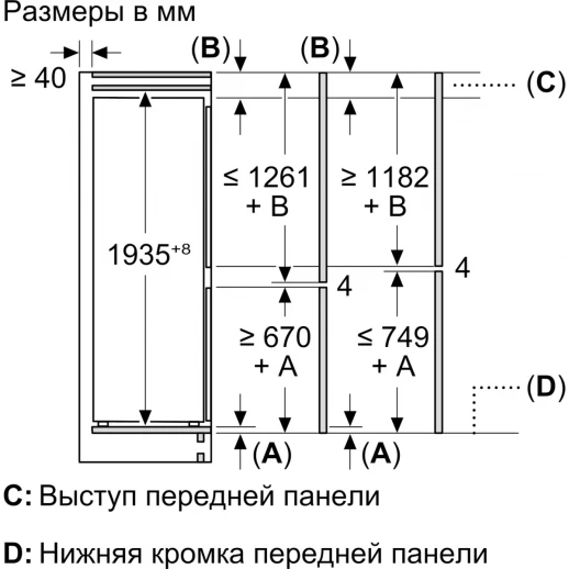 Встраиваемый холодильник BOSCH Bosch KBN96NSE0