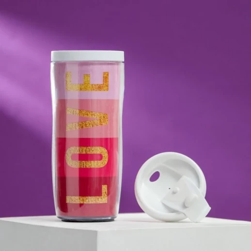 Термостакан со вставкой «LOVE»: 350 мл, сохраняет тепло 2 ч