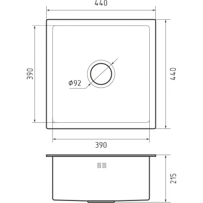 Кухонная мойка GRANFEST GranFest METAL 4444 PVD graphite