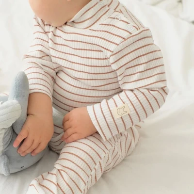 Ползунки-штанишки Крошка Я, BASIC LINE, полоска бежевая