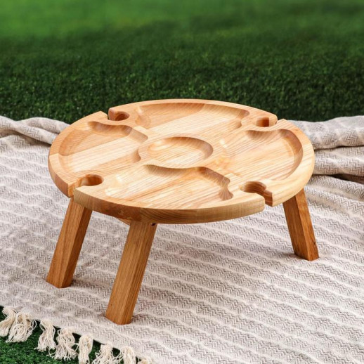 Столик-поднос для вина и закусок "Премиум", 35 х 17 см, массив ясеня