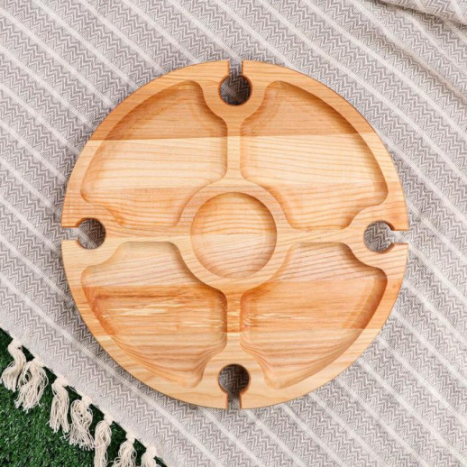 Столик-поднос для вина и закусок "Премиум", 35 х 17 см, массив ясеня