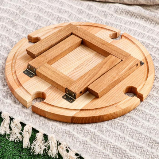 Столик-поднос для вина и закусок "Премиум", 35 х 17 см, массив ясеня
