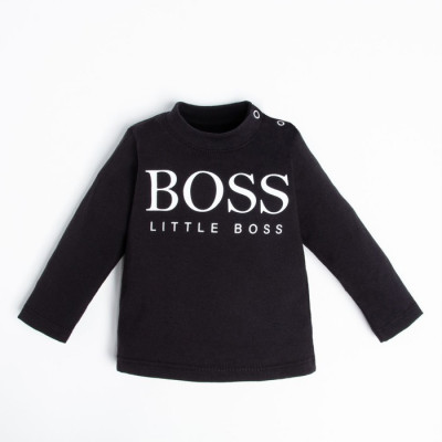 Футболка с длинным рукавом Крошка Я "Little Boss", цвет чёрный