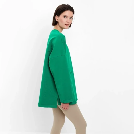 Свитшот женский MINAKU: Casual collection цвет зелёный, р-р 48