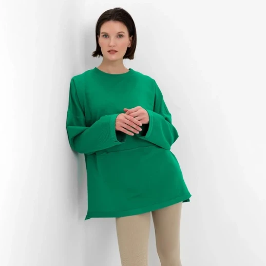 Свитшот женский MINAKU: Casual collection цвет зелёный, р-р 48