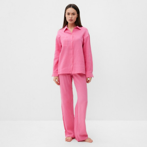 Пижама женская (рубашка и брюки) KAFTAN "Basic" размер 48-50, цвет розовый