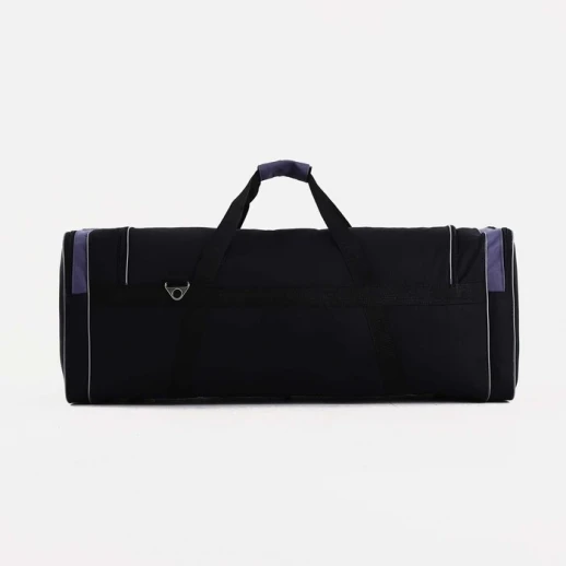 Сумка дорожная на молнии, 3 наружных кармана, длинный ремень, цвет чёрный/серый