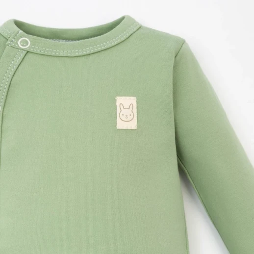 Боди с длинным рукавом Крошка Я, BASIC LINE, цвет зелёный