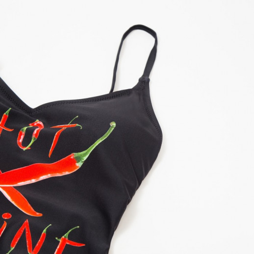 Купальник слитный для девочки, цвет чёрный