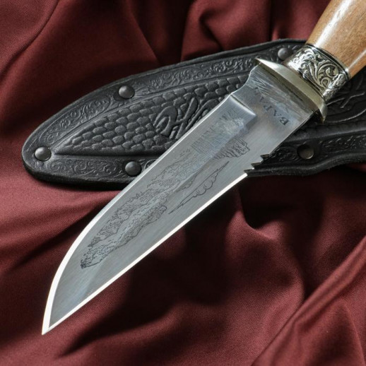 Нож кавказский, туристический "Варан" с ножнами, гардой, сталь - 40х13, 14.5 см