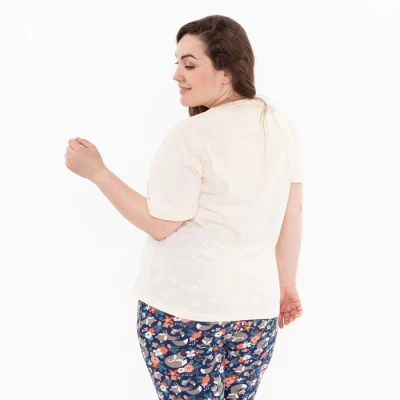 Брюки женские с принтом, цвет синий