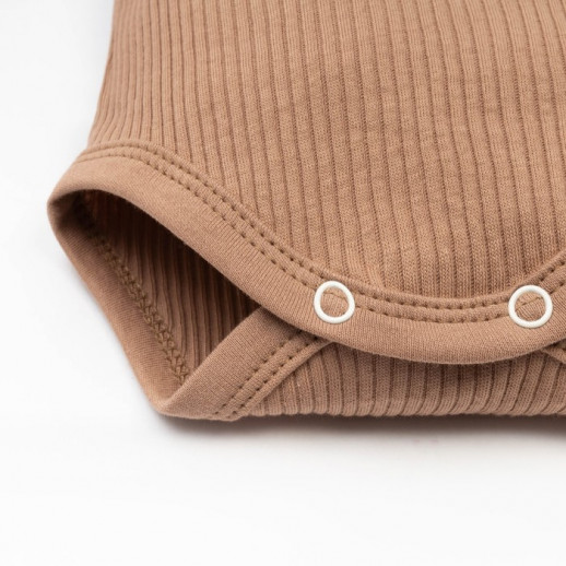 Боди с длинным рукавом Крошка Я, BASIC LINE, цвет коричневый