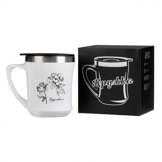 Термокружка, 350 мл, Lifestyle "Вдохновение", сохраняет тепло 3 ч, белая