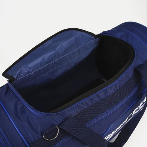 Сумка спортивная, отдел на молнии, 3 наружных кармана, длинный ремень, цвет синий