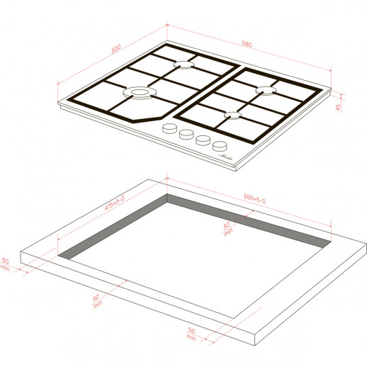 Варочная поверхность MONSHER Monsher MSG 63 Acier